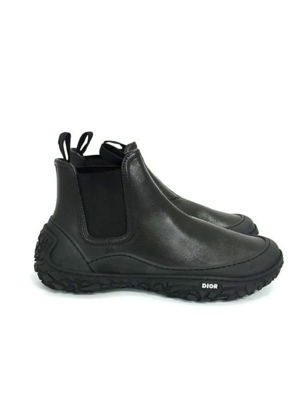Dior Leather Chelsea Boots Shoes Black
